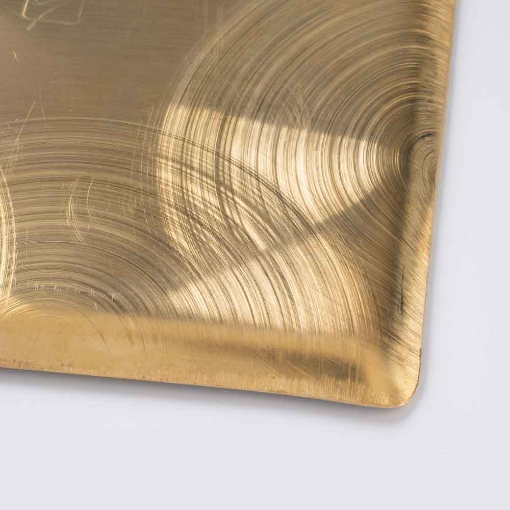 作家 コバヤシユウジ 真鍮波紋 角皿 作家 コバヤシユウジ 金工もの