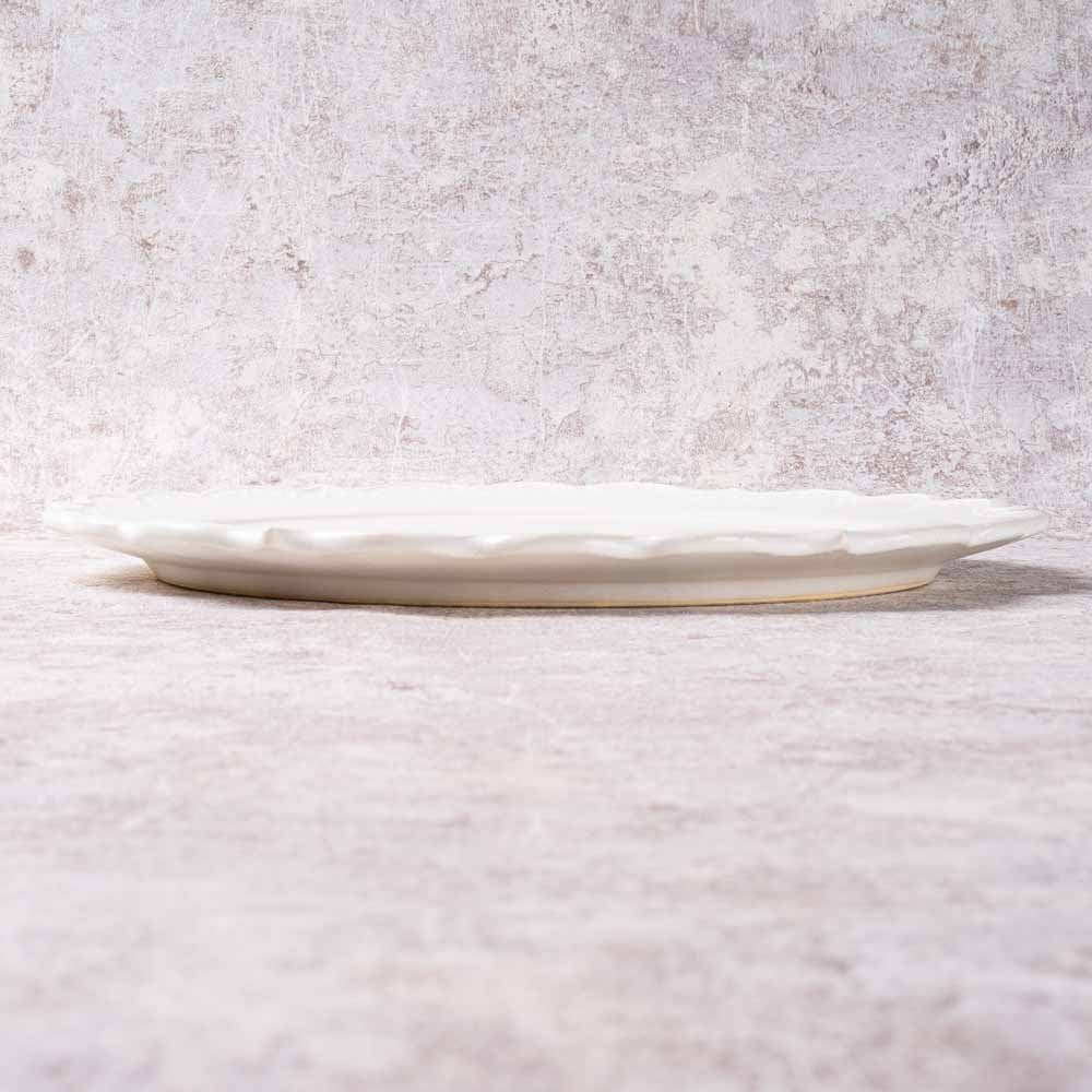 アトリエ野恵 ロココリム皿L(ホワイト) アトリエ野恵 陶磁器作家もの