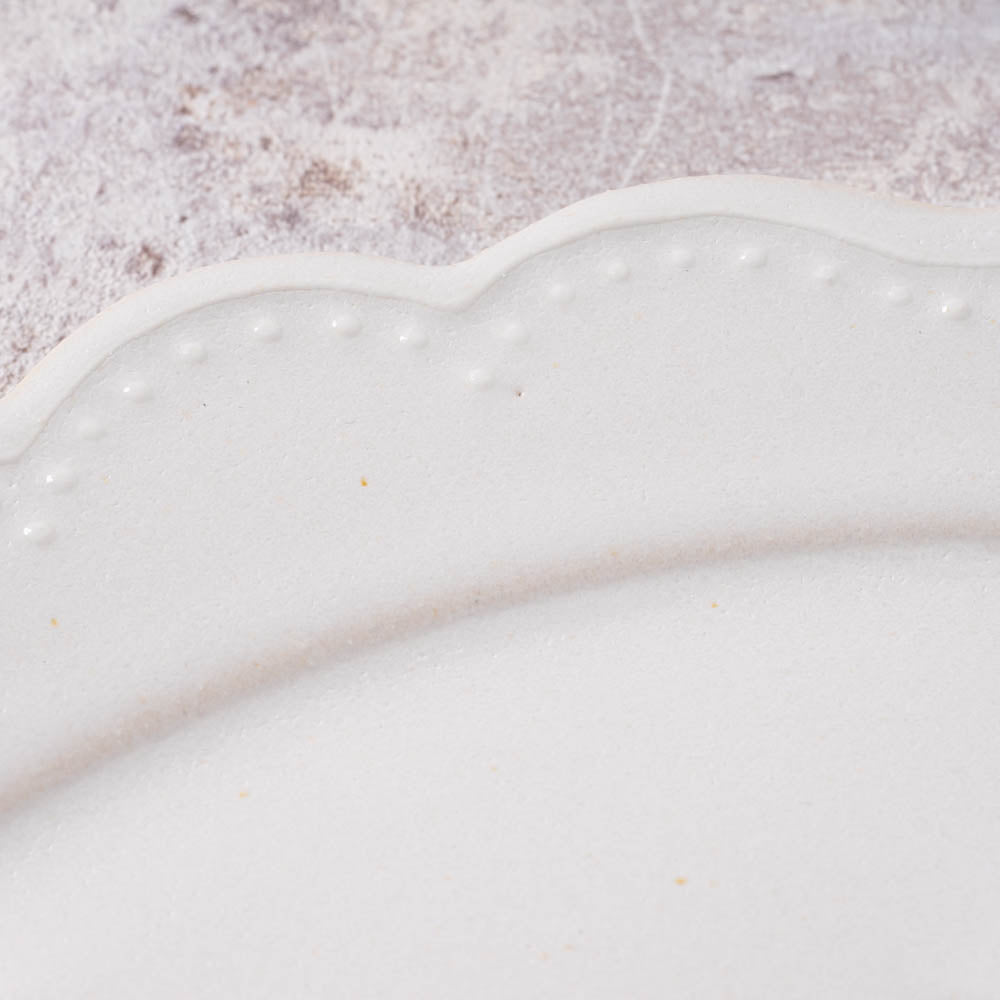 アトリエ野恵 ロココリム皿L(ホワイト) アトリエ野恵 陶磁器作家もの