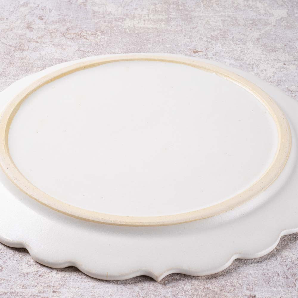 アトリエ野恵 ロココリム皿L(ホワイト) アトリエ野恵 陶磁器作家もの