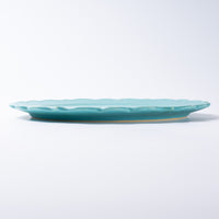 アトリエ野恵 ロココリム皿L(ブルーグリーン) アトリエ野恵 陶磁器作家もの