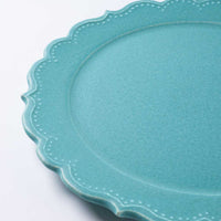 アトリエ野恵 ロココリム皿L(ブルーグリーン) アトリエ野恵 陶磁器作家もの