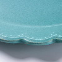 アトリエ野恵 ロココリム皿L(ブルーグリーン) アトリエ野恵 陶磁器作家もの