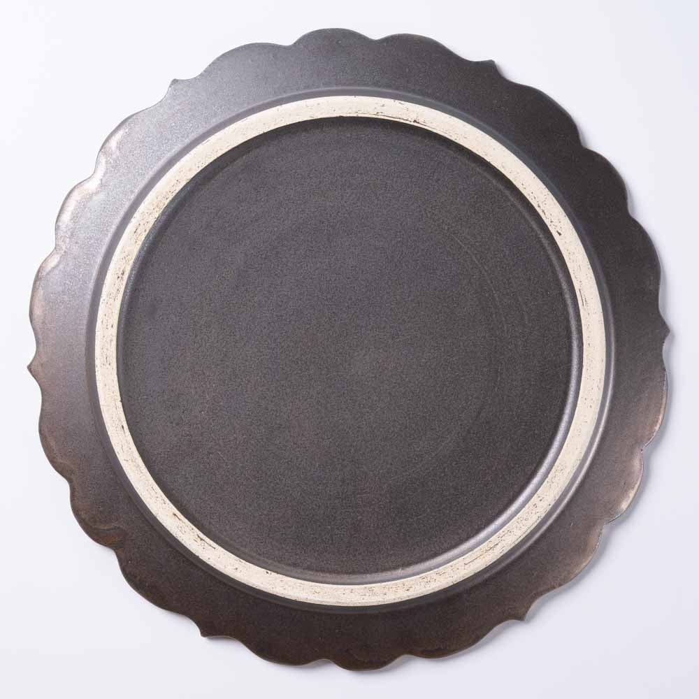 アトリエ野恵 ロココリム皿L(ブロンズ) アトリエ野恵 陶磁器作家もの