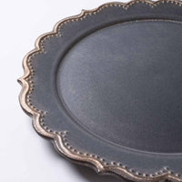 アトリエ野恵 ロココリム皿L(ブロンズ) アトリエ野恵 陶磁器作家もの