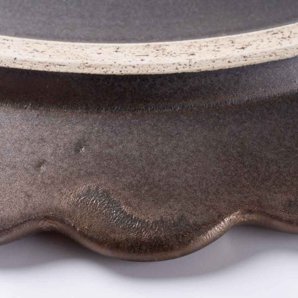 アトリエ野恵 ロココリム皿L(ブロンズ) アトリエ野恵 陶磁器作家もの