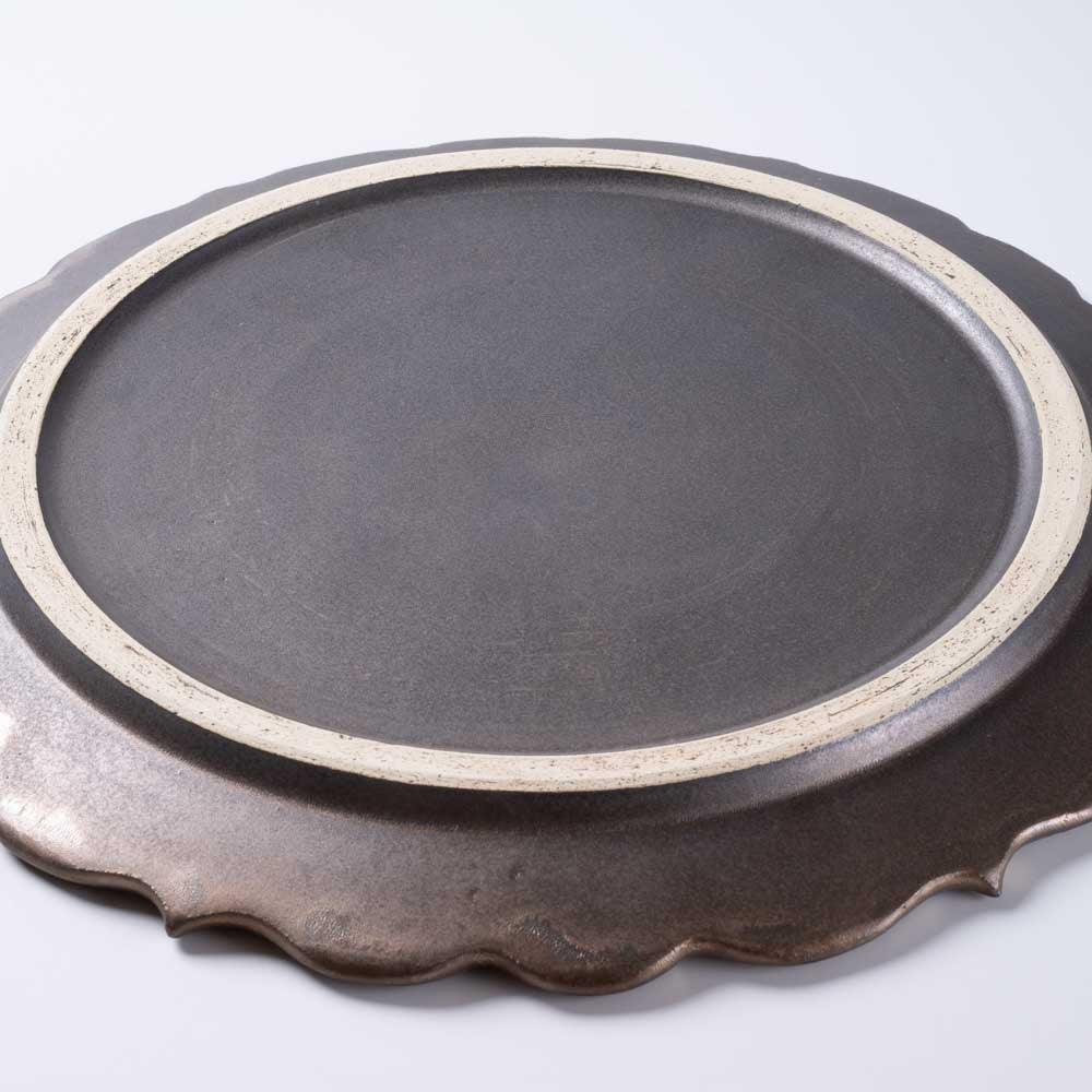 アトリエ野恵 ロココリム皿L(ブロンズ) アトリエ野恵 陶磁器作家もの