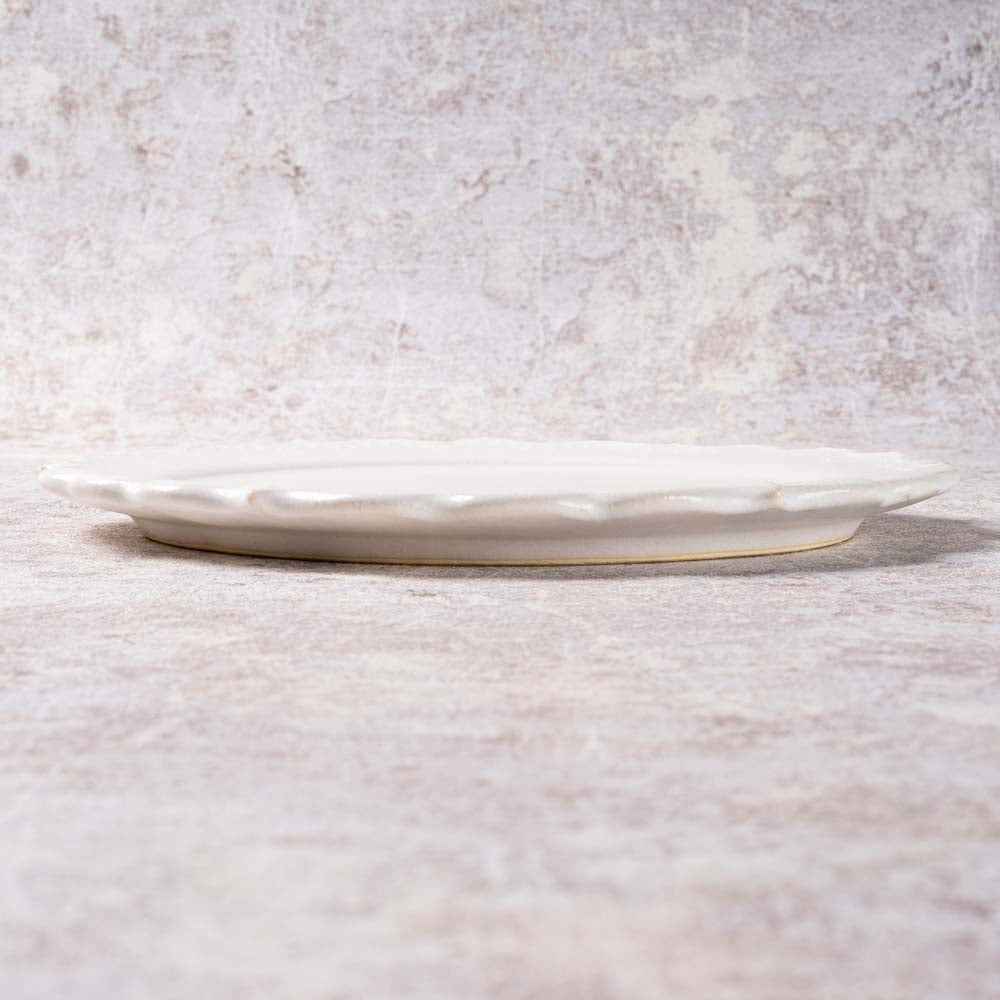 アトリエ野恵 ロココリム皿S(ホワイト) アトリエ野恵 陶磁器作家もの