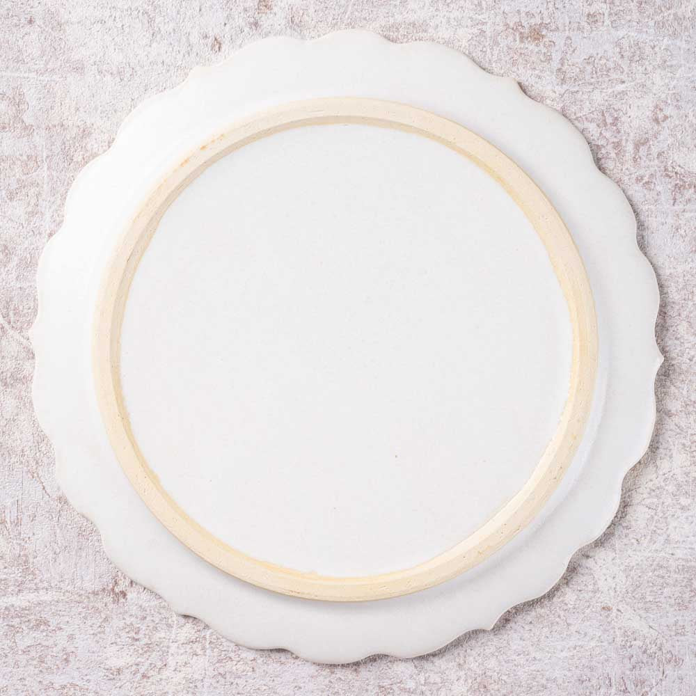 アトリエ野恵 ロココリム皿S(ホワイト) アトリエ野恵 陶磁器作家もの