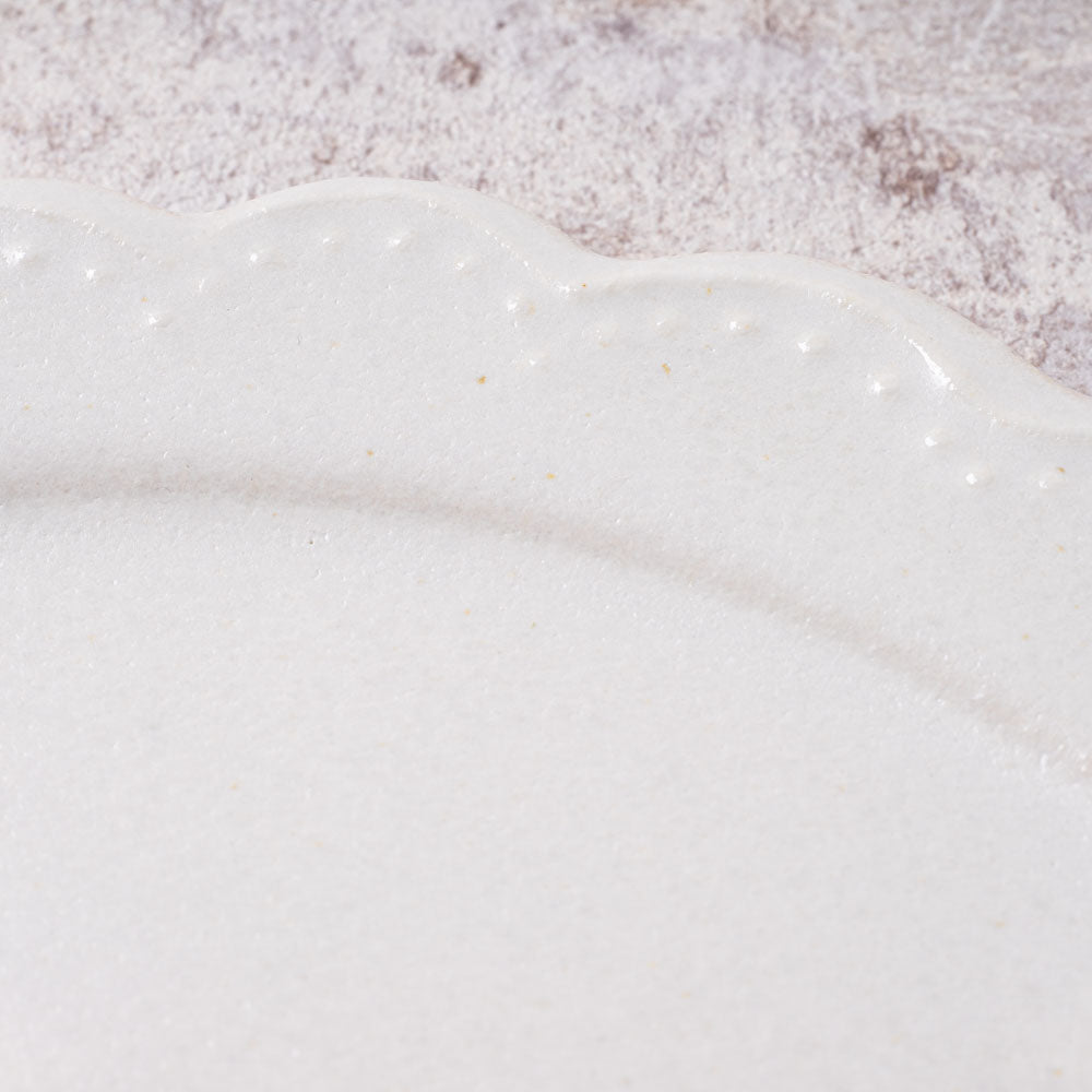 アトリエ野恵 ロココリム皿S(ホワイト) アトリエ野恵 陶磁器作家もの