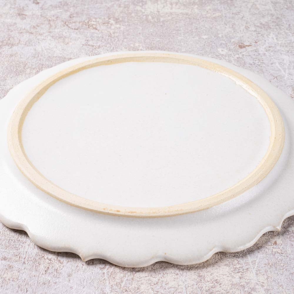 アトリエ野恵 ロココリム皿S(ホワイト) アトリエ野恵 陶磁器作家もの