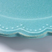 アトリエ野恵 ロココリム皿S(ブルーグリーン) アトリエ野恵 陶磁器作家もの