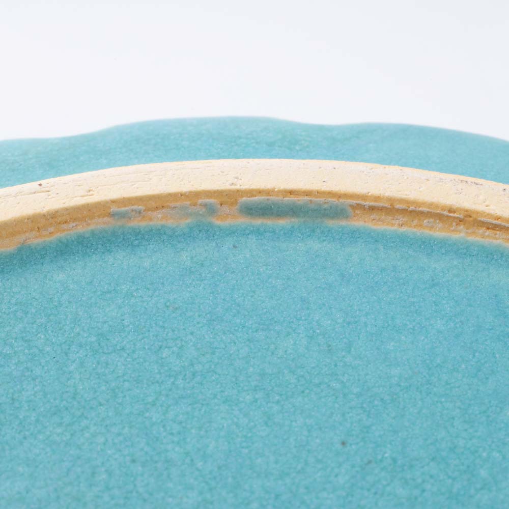 アトリエ野恵 ロココリム皿S(ブルーグリーン) アトリエ野恵 陶磁器作家もの