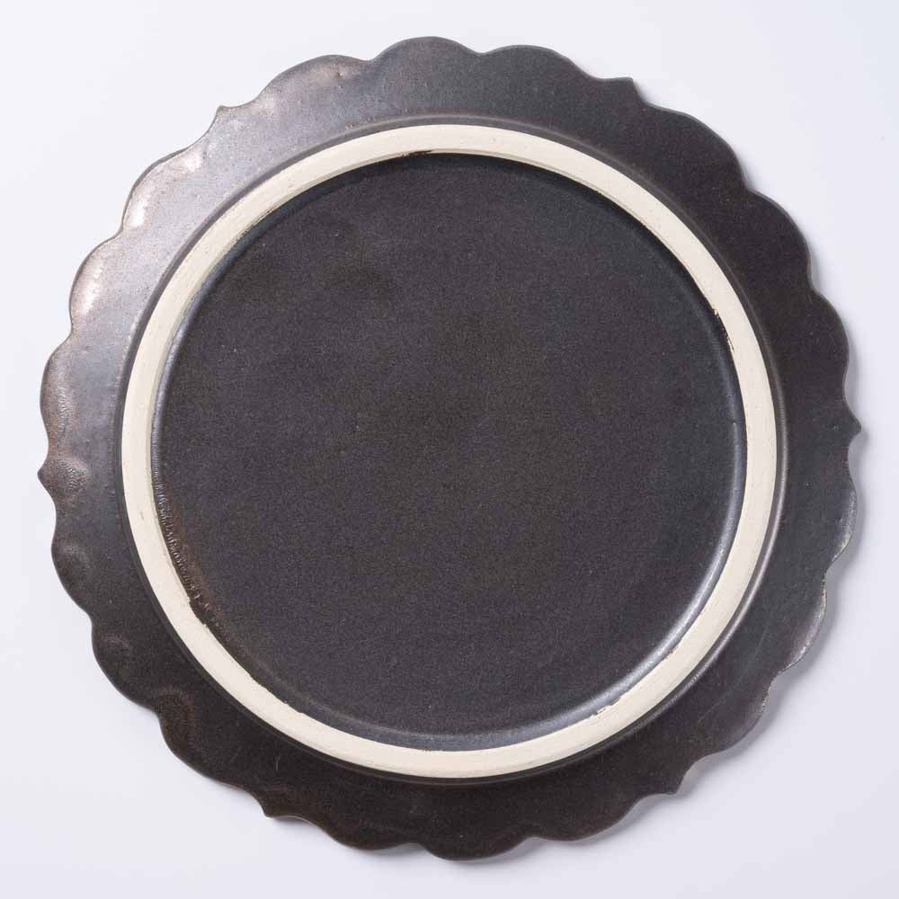 アトリエ野恵 ロココリム皿S(ブロンズ) アトリエ野恵 陶磁器作家もの