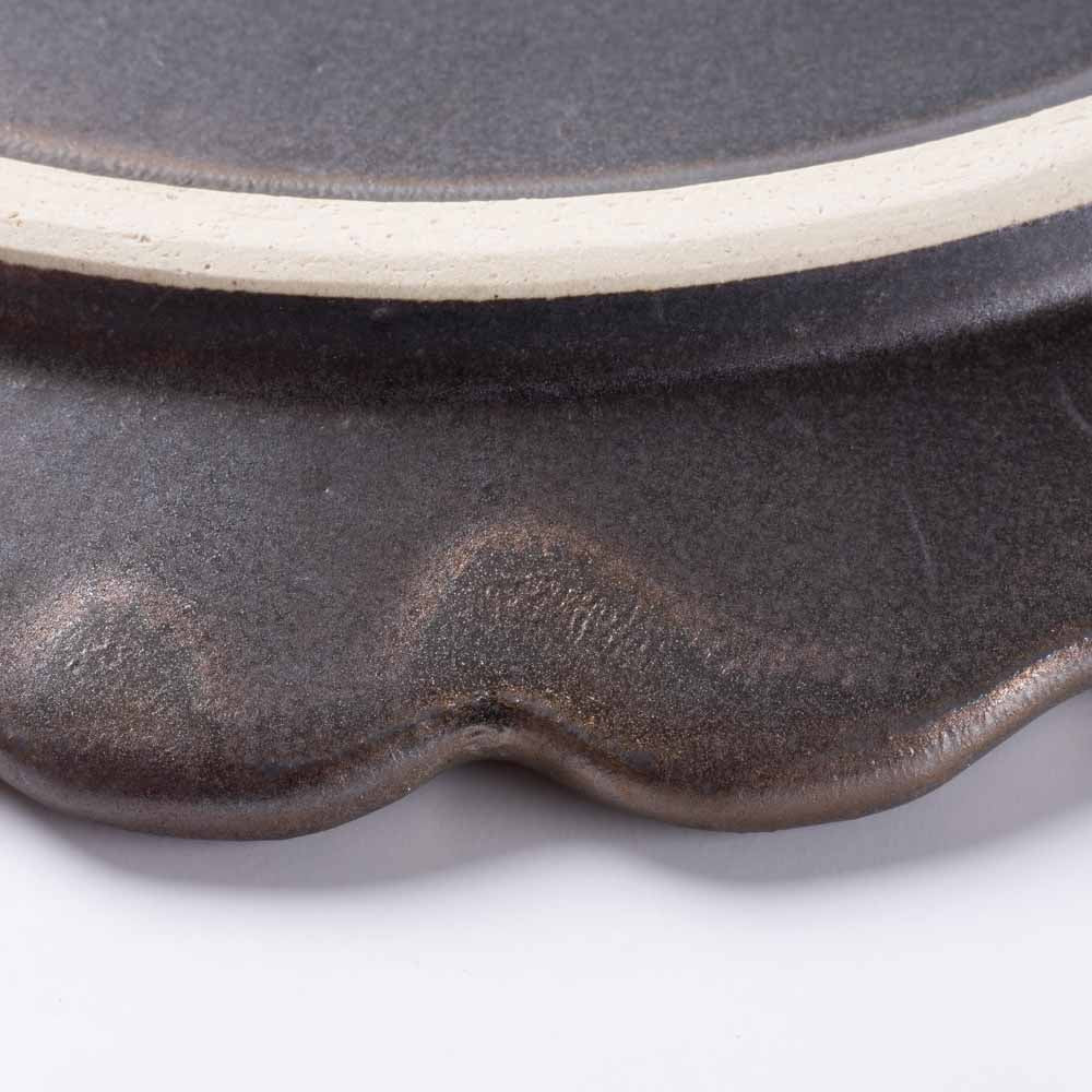 アトリエ野恵 ロココリム皿S(ブロンズ) アトリエ野恵 陶磁器作家もの