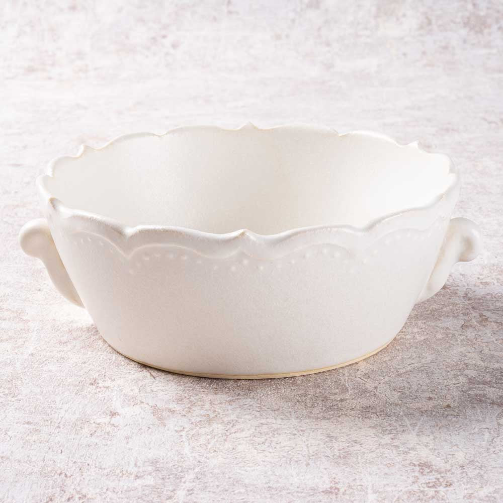 アトリエ野恵 ロココスープカップ(ホワイト) アトリエ野恵 陶磁器作家もの