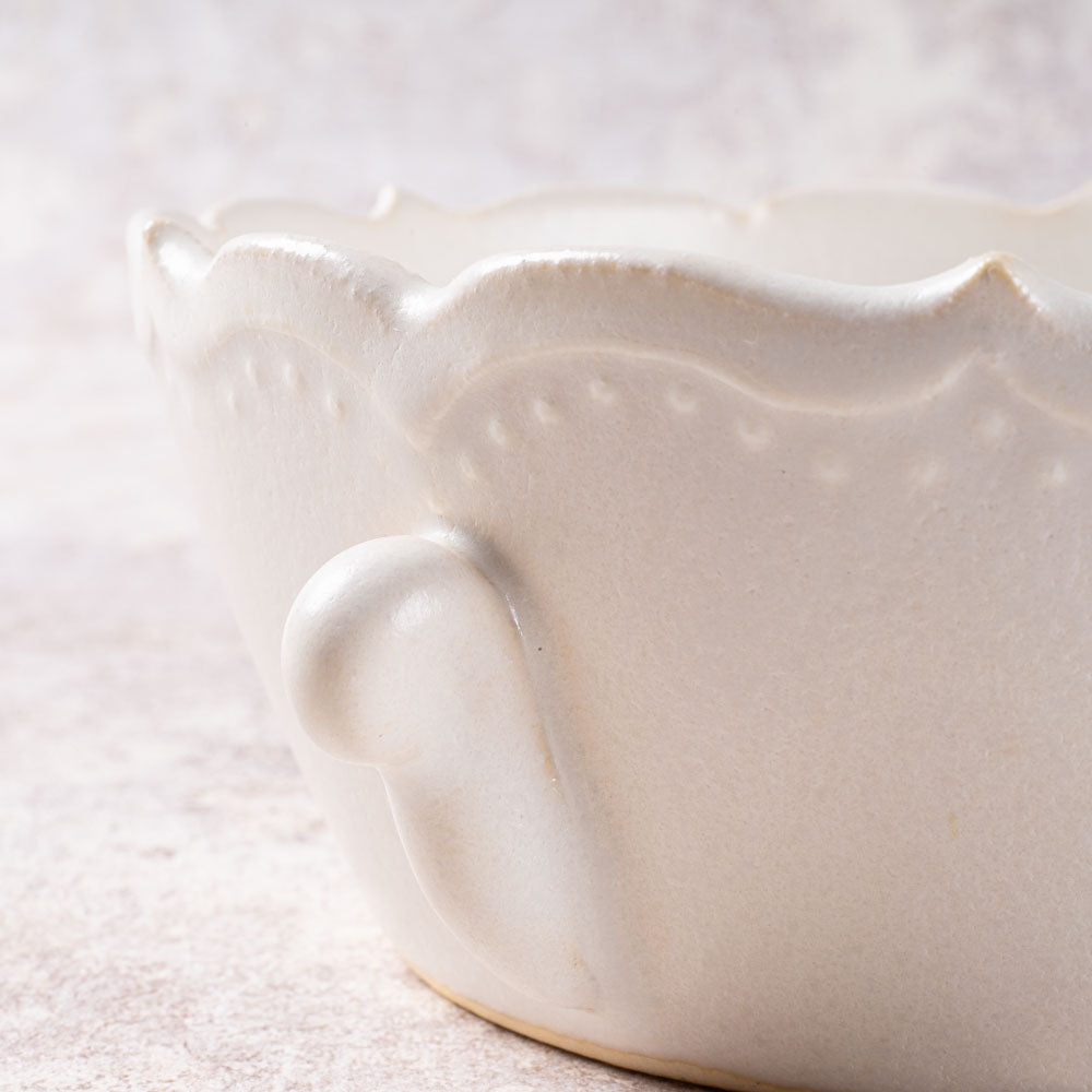 アトリエ野恵 ロココスープカップ(ホワイト) アトリエ野恵 陶磁器作家もの
