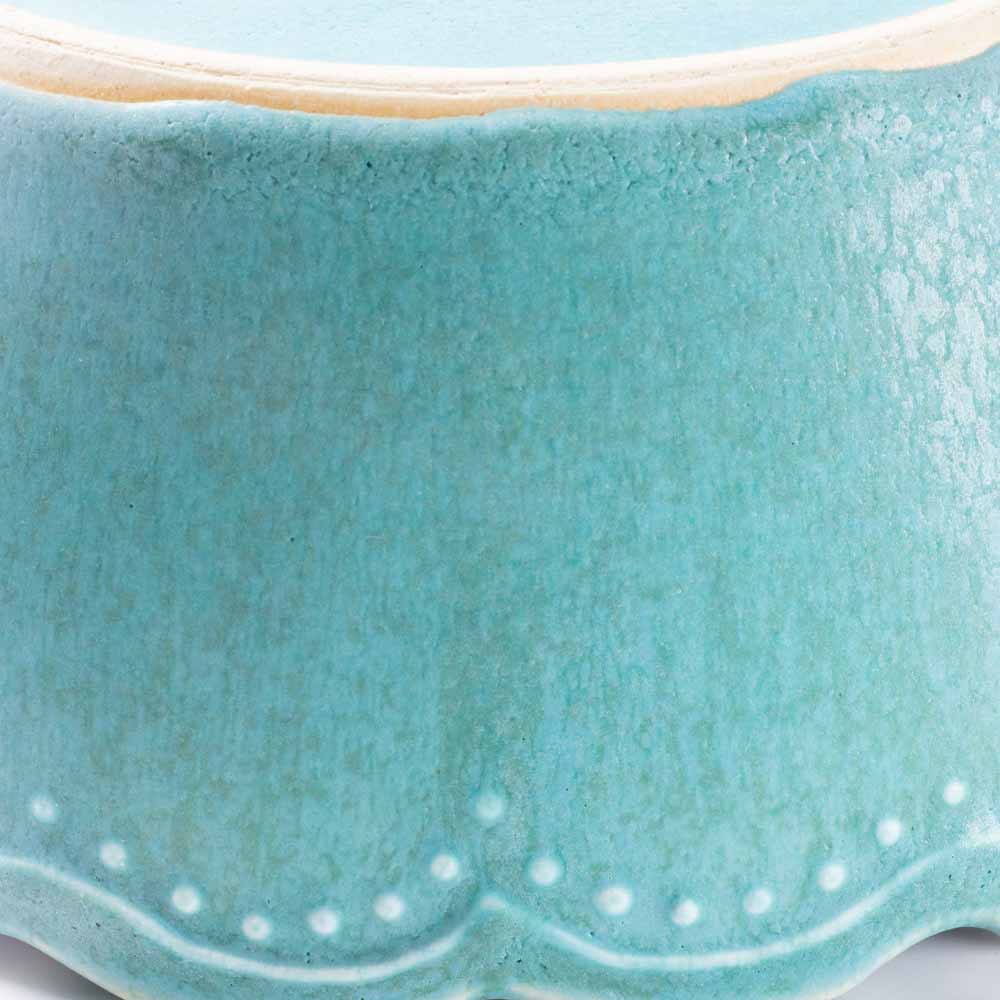 アトリエ野恵 ロココスープカップ(ブルーグリーン) アトリエ野恵 陶磁器作家もの