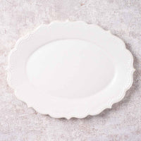 アトリエ野恵 ロココオーバル皿L(ホワイト) アトリエ野恵 陶磁器作家もの