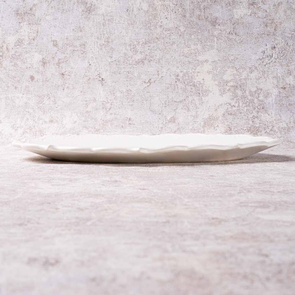 アトリエ野恵 ロココオーバル皿L(ホワイト) アトリエ野恵 陶磁器作家もの