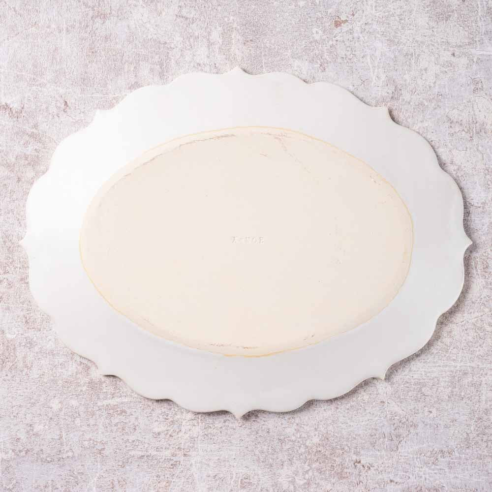 アトリエ野恵 ロココオーバル皿L(ホワイト) アトリエ野恵 陶磁器作家もの