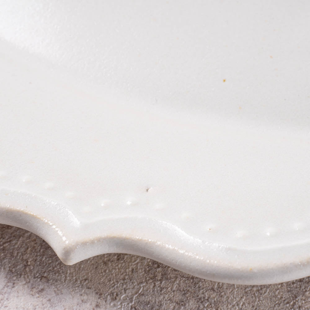 アトリエ野恵 ロココオーバル皿L(ホワイト) アトリエ野恵 陶磁器作家もの