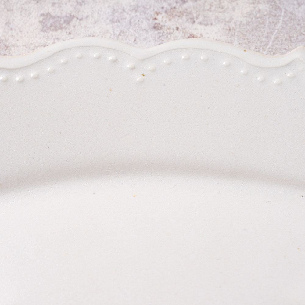 アトリエ野恵 ロココオーバル皿L(ホワイト) アトリエ野恵 陶磁器作家もの