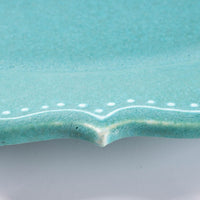 アトリエ野恵 ロココオーバル皿L(ブルーグリーン) アトリエ野恵 陶磁器作家もの