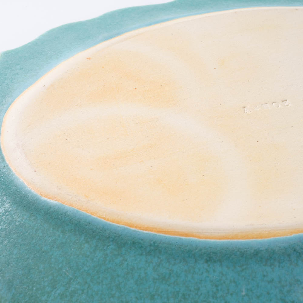 アトリエ野恵 ロココオーバル皿L(ブルーグリーン) アトリエ野恵 陶磁器作家もの