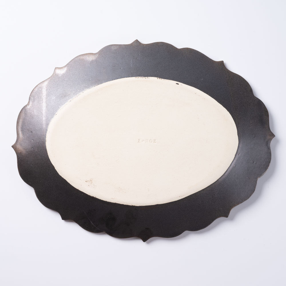 アトリエ野恵 ロココオーバル皿L(ブロンズ) アトリエ野恵 陶磁器作家もの