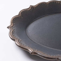 アトリエ野恵 ロココオーバル皿L(ブロンズ) アトリエ野恵 陶磁器作家もの