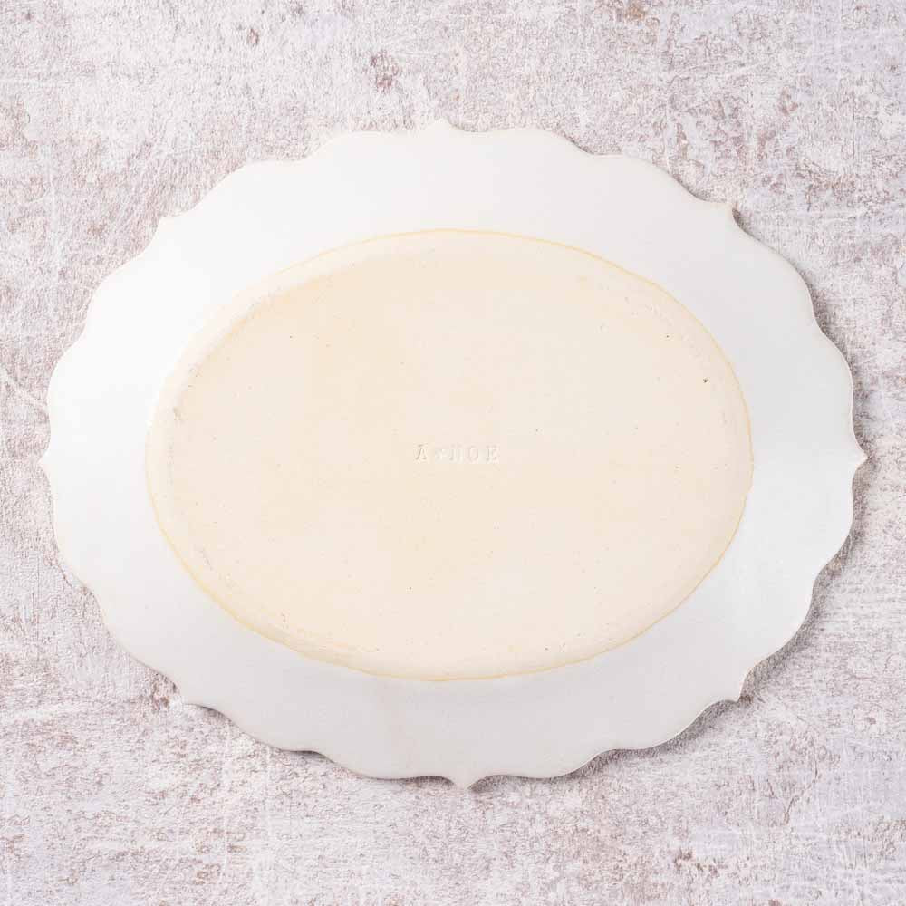 アトリエ野恵 ロココオーバル皿S(ホワイト) アトリエ野恵 陶磁器作家もの