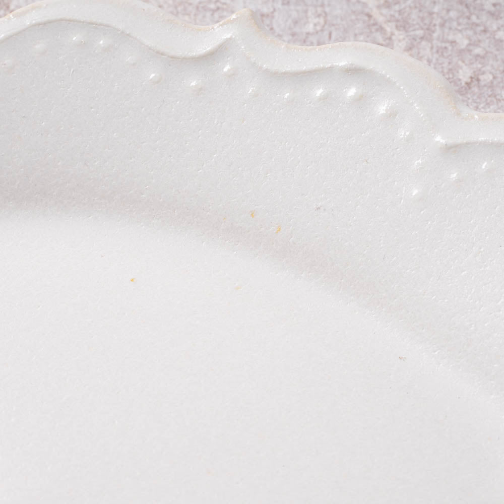 アトリエ野恵 ロココオーバル皿S(ホワイト) アトリエ野恵 陶磁器作家もの