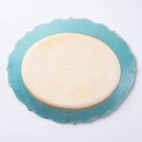 アトリエ野恵 ロココオーバル皿S(ブルーグリーン) アトリエ野恵 陶磁器作家もの