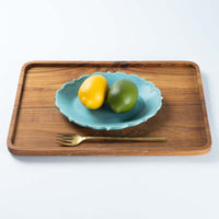 アトリエ野恵 ロココオーバル皿S(ブルーグリーン) アトリエ野恵 陶磁器作家もの