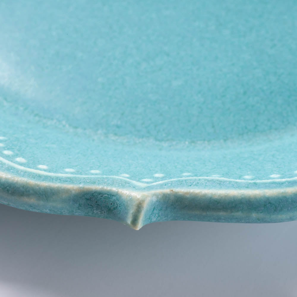 アトリエ野恵 ロココオーバル皿S(ブルーグリーン) アトリエ野恵 陶磁器作家もの