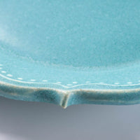 アトリエ野恵 ロココオーバル皿S(ブルーグリーン) アトリエ野恵 陶磁器作家もの