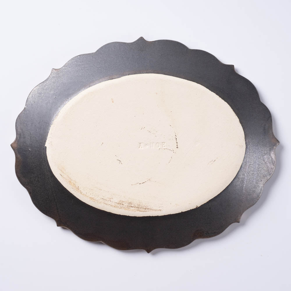 アトリエ野恵 ロココオーバル皿S(ブロンズ) アトリエ野恵 陶磁器作家もの