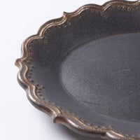 アトリエ野恵 ロココオーバル皿S(ブロンズ) アトリエ野恵 陶磁器作家もの