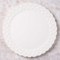 アトリエ野恵 ダリアリム皿L(ホワイト) アトリエ野恵 陶磁器作家もの