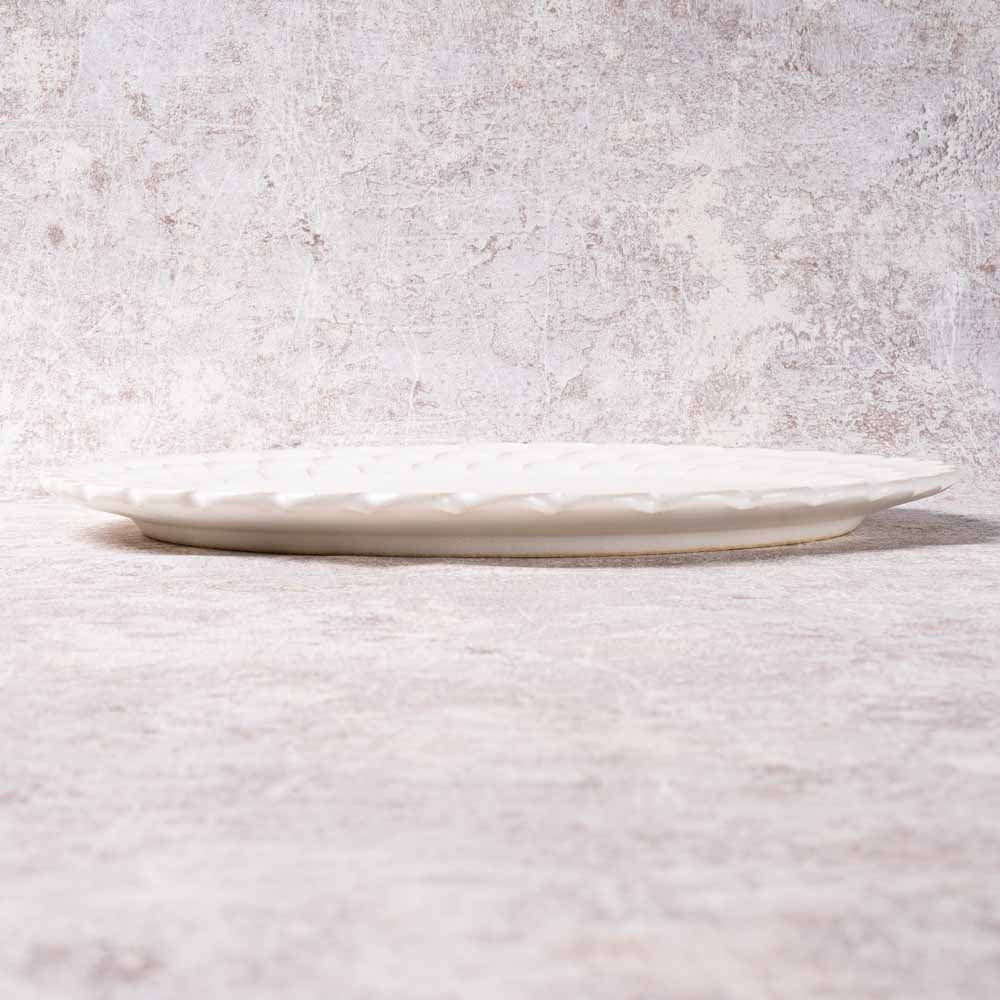 アトリエ野恵 ダリアリム皿L(ホワイト) アトリエ野恵 陶磁器作家もの