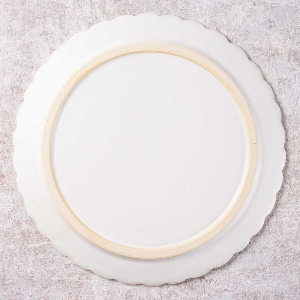 アトリエ野恵 ダリアリム皿L(ホワイト) アトリエ野恵 陶磁器作家もの