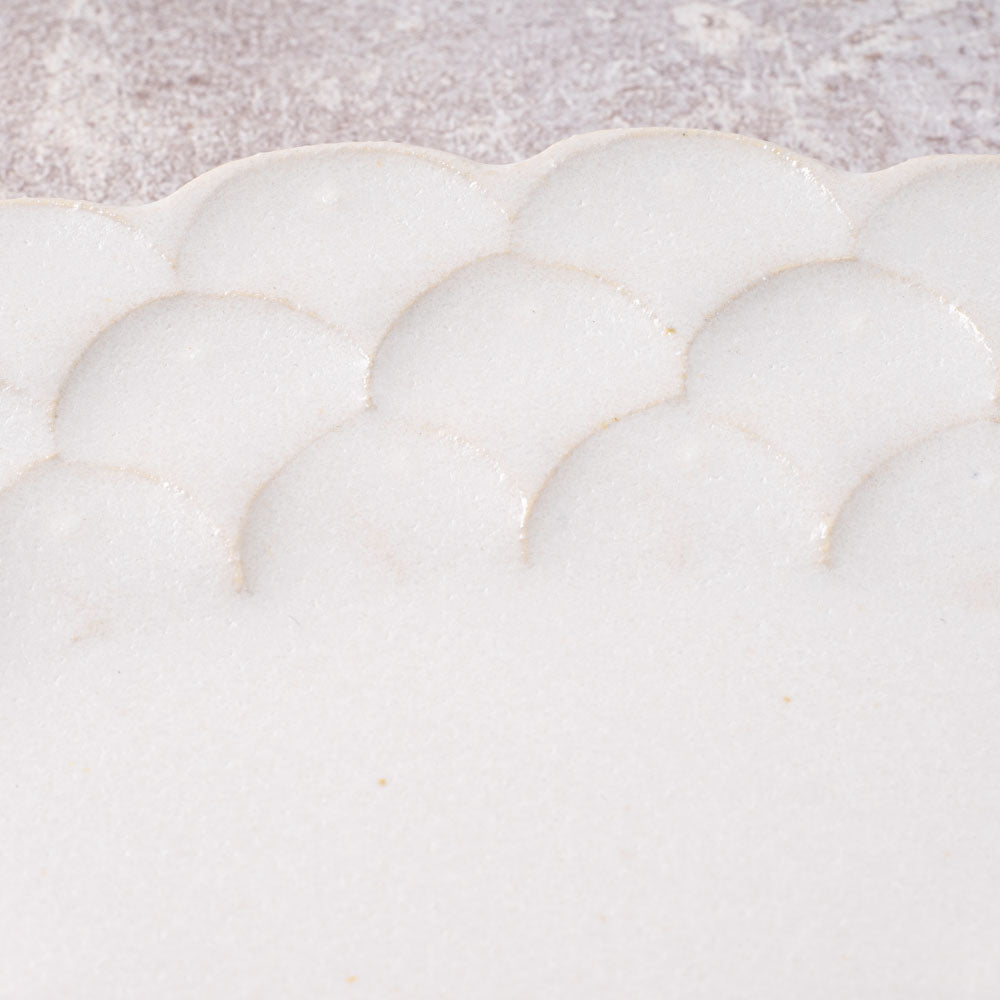 アトリエ野恵 ダリアリム皿L(ホワイト) アトリエ野恵 陶磁器作家もの