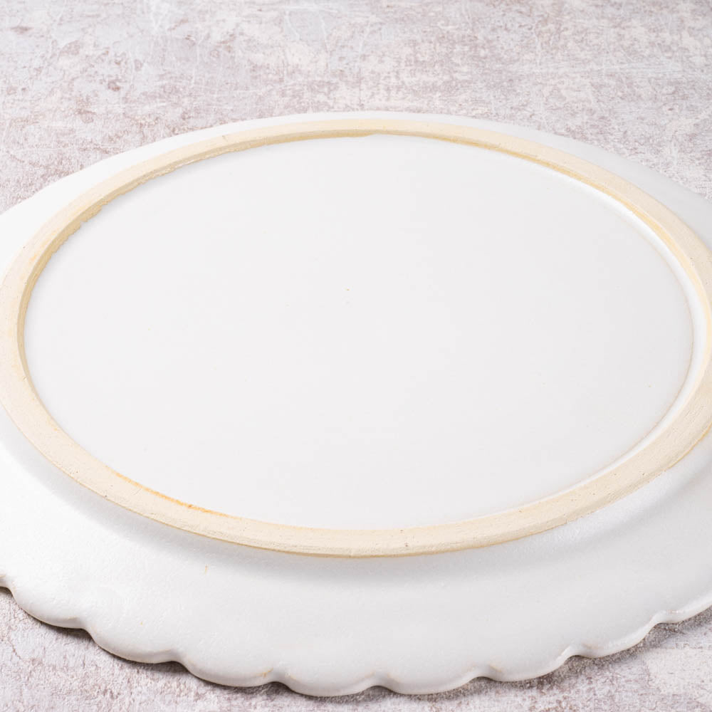 アトリエ野恵 ダリアリム皿L(ホワイト) アトリエ野恵 陶磁器作家もの