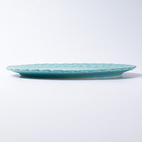 アトリエ野恵 ダリアリム皿L(ブルーグリーン) アトリエ野恵 陶磁器作家もの