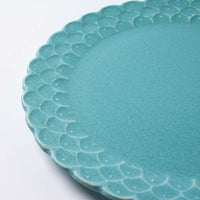 アトリエ野恵 ダリアリム皿L(ブルーグリーン) アトリエ野恵 陶磁器作家もの