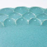 アトリエ野恵 ダリアリム皿L(ブルーグリーン) アトリエ野恵 陶磁器作家もの