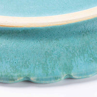 アトリエ野恵 ダリアリム皿L(ブルーグリーン) アトリエ野恵 陶磁器作家もの