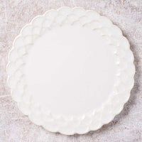 アトリエ野恵 ダリアリム皿S(ホワイト) アトリエ野恵 陶磁器作家もの