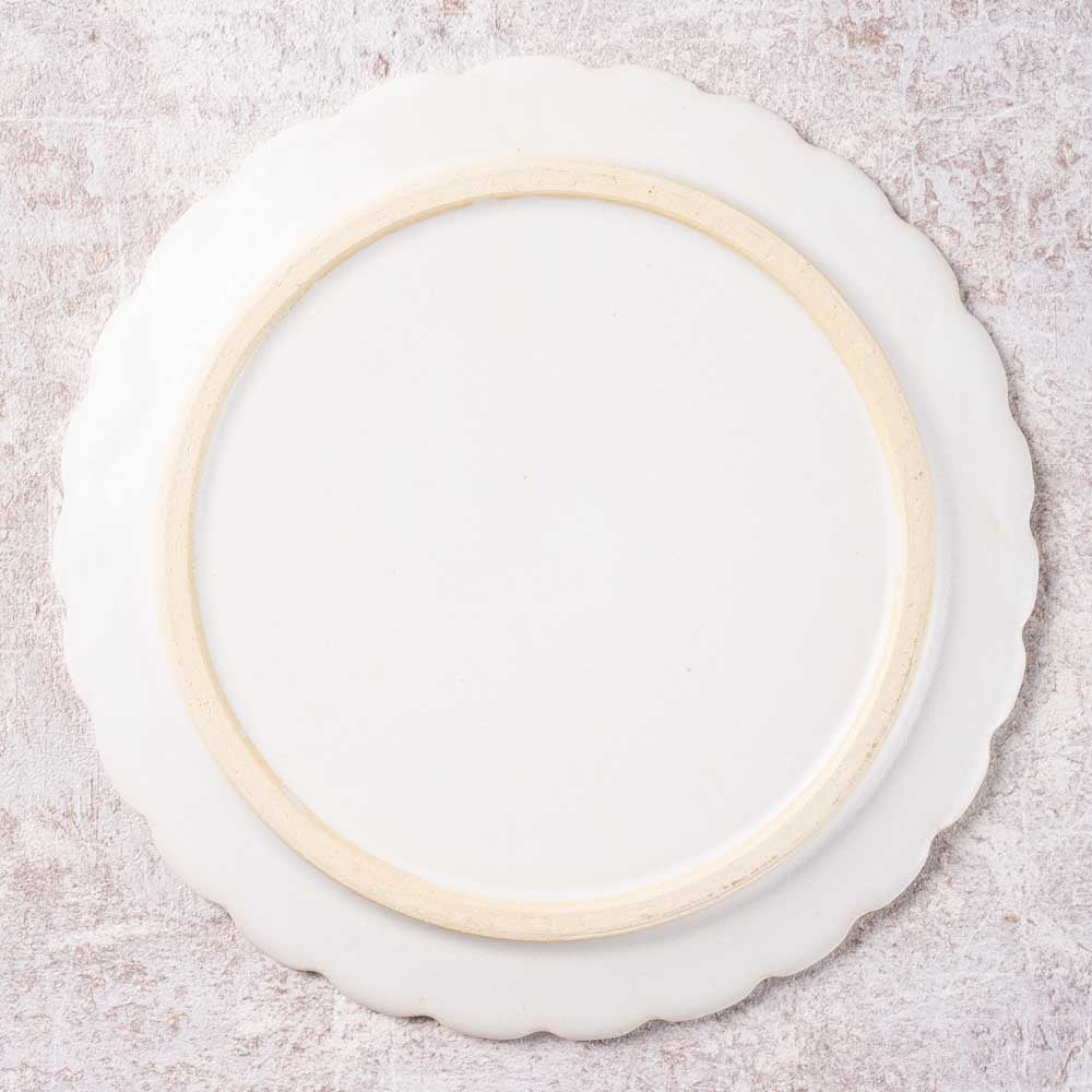 アトリエ野恵 ダリアリム皿S(ホワイト) アトリエ野恵 陶磁器作家もの